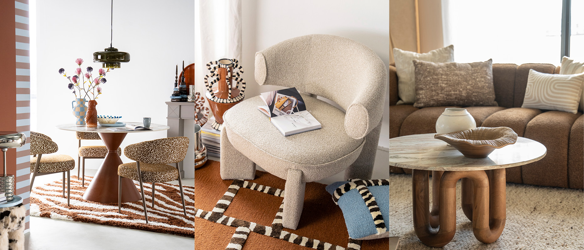Eigentijdse eetkamer met designstoelen